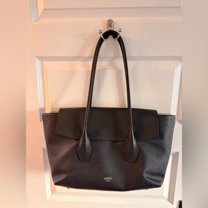Alemi Zurich Black Leather Tote Bag